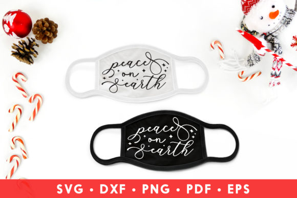 Christmas Face Mask SVG, Peace on Earth