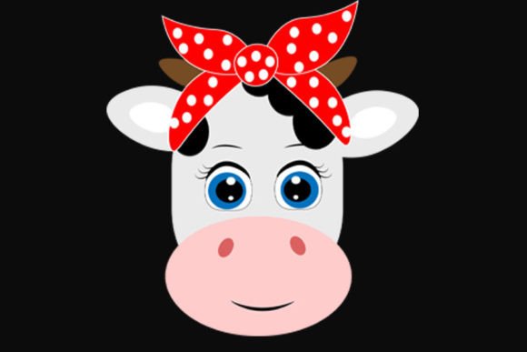 Cow Face Svg with Bow: A Cute Design for Embroidery Projects
